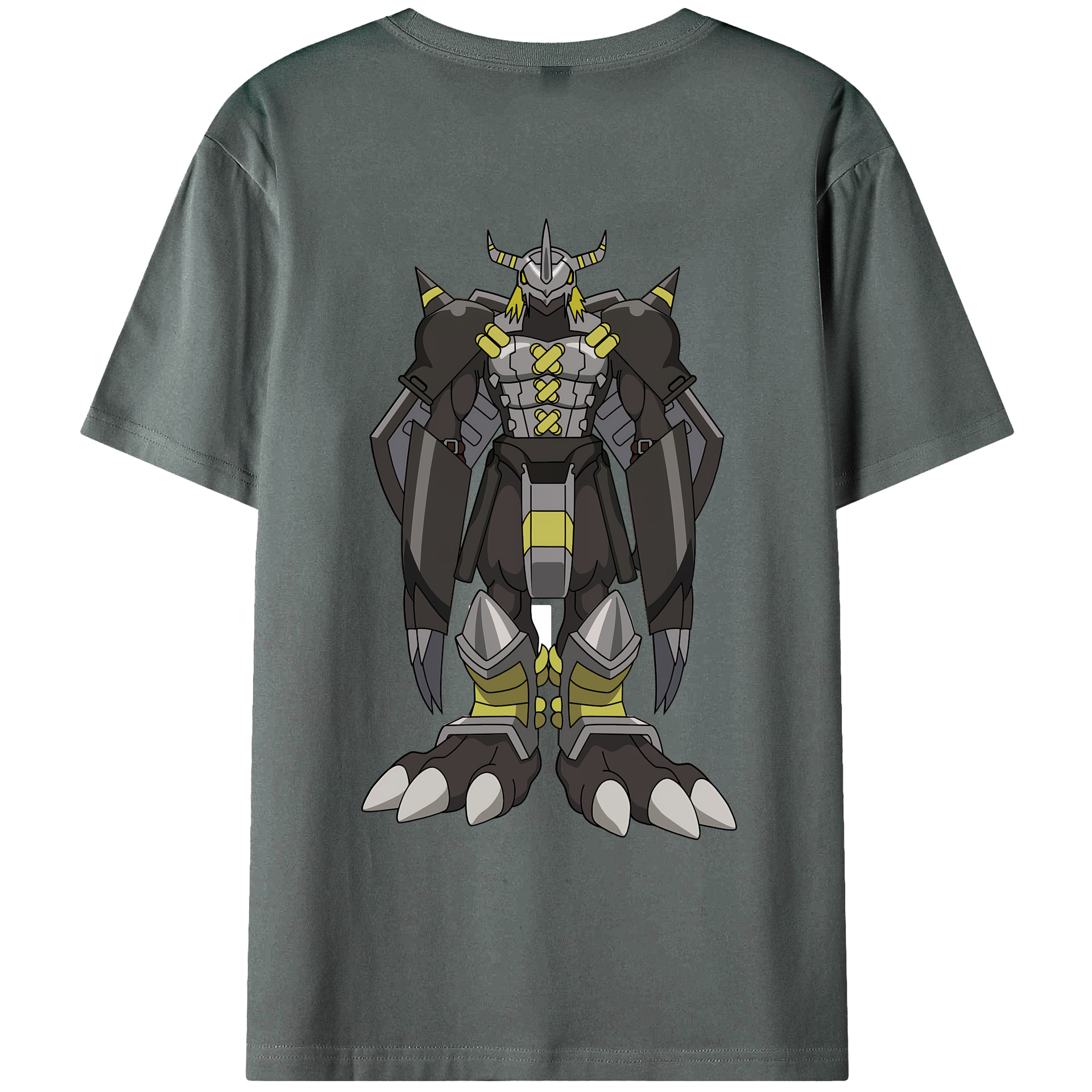 （画像用） Digimon デジタルモンスター/デジモン 綿100％ メンズ半袖Tシャツ（バックプリント） 通気性